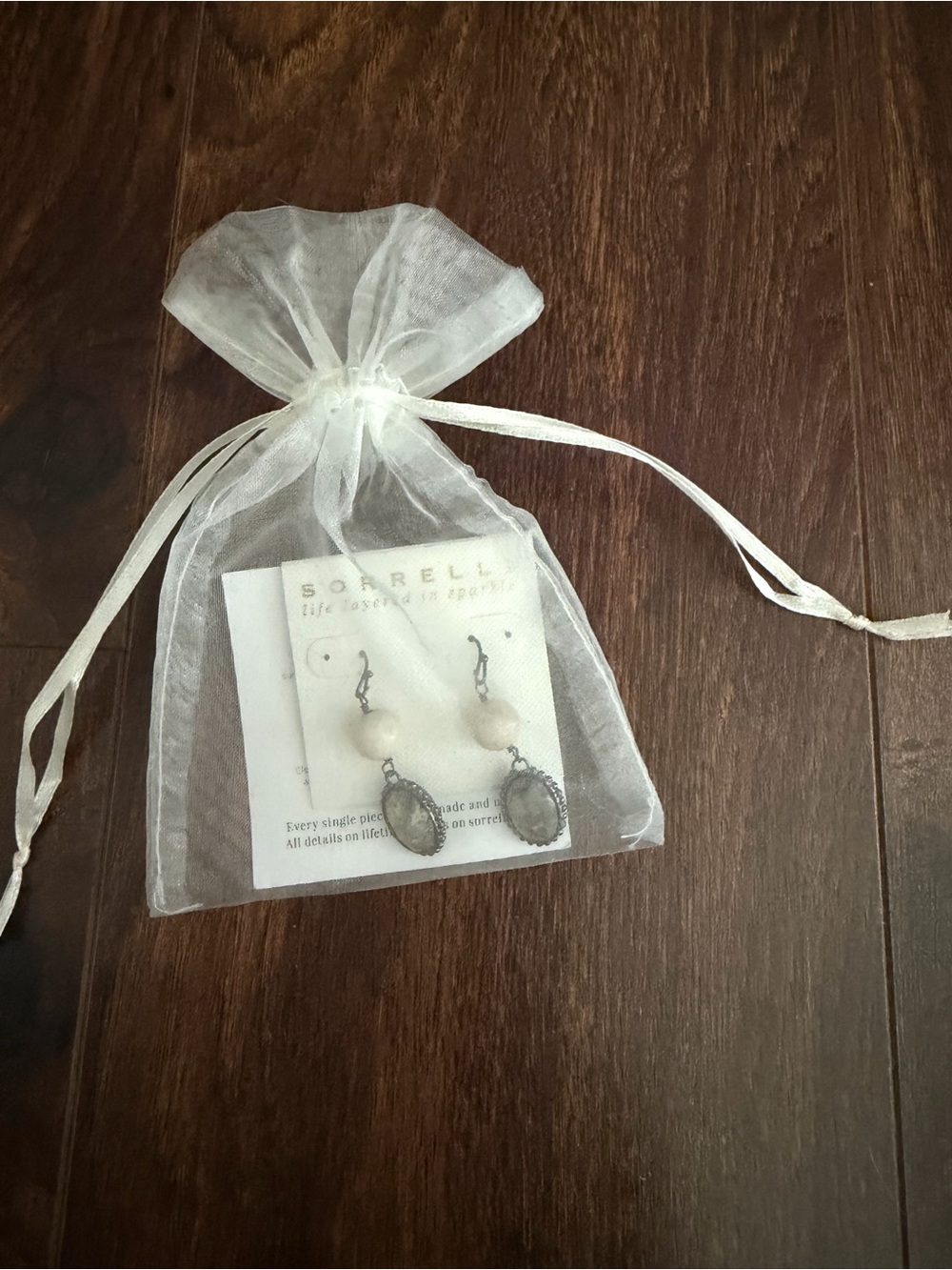 Sorrelli White Pearl and Silver-Tone Ornate Drop Earrings New